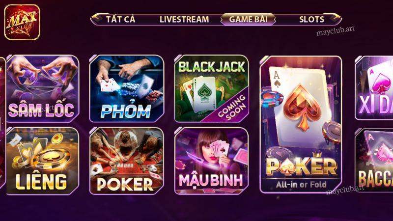 Khám phá những tựa game bài online hot tại Mayclub