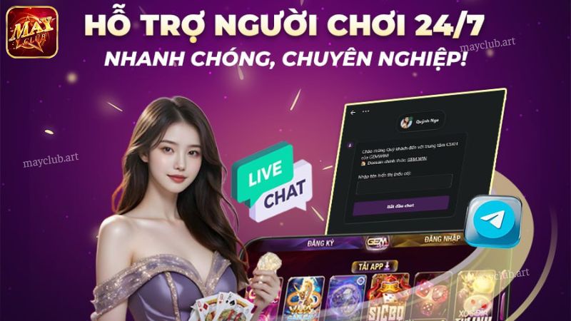 Liên hệ Mayclub qua Live chat